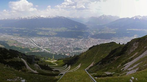 innsbruck via ferrata on the Nordkette with a view of Innsbruck